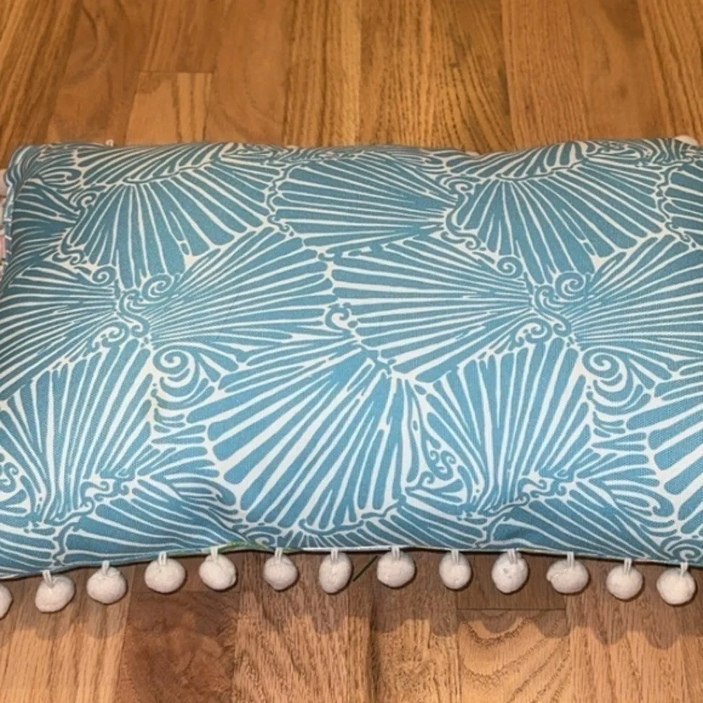 Lilly Pulitzer Mermaid Preppy Outdoor Pom Pom‎ Pillow 12 x 20